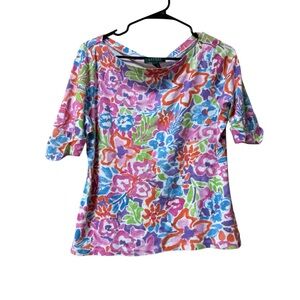 Lauren Ralph Lauren Floral Cotton Blouse Size XL